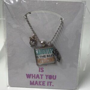 NEW Pendent Necklace with charms and a 18 inch chain, Laughter